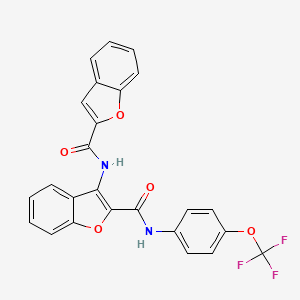 molecular formula C25H15F3N2O5 B2743614 3-(benzofuran-2-carboxamido)-N-(4-(trifluoromethoxy)phenyl)benzofuran-2-carboxamide CAS No. 888462-14-4