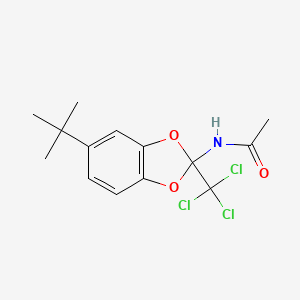 molecular formula C14H16Cl3NO3 B2743616 N-(5-(tert-butyl)-2-(trichloromethyl)benzo[d][1,3]dioxol-2-yl)acetamide CAS No. 324058-26-6
