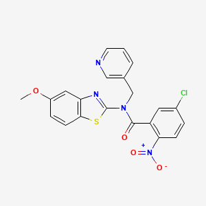 5-chloro-N-(5-methoxybenzo[d]thiazol-2-yl)-2-nitro-N-(pyridin-3-ylmethyl)benzamide