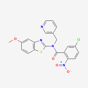 5-chloro-N-(5-methoxy-1,3-benzothiazol-2-yl)-2-nitro-N-[(pyridin-3-yl)methyl]benzamide