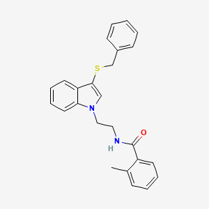 molecular formula C25H24N2OS B2743621 N-(2-(3-(苄硫基)-1H-吲哚-1-基)乙基)-2-甲基苯甲酰胺 CAS No. 532970-04-0