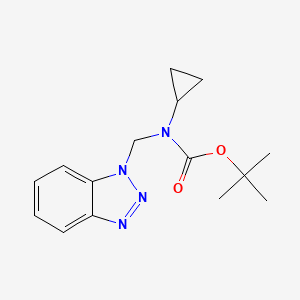 molecular formula C15H20N4O2 B2743624 tert-Butyl N-(1H-1,2,3-benzotriazol-1-ylmethyl)-N-cyclopropylcarbamate CAS No. 1131148-56-5
