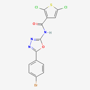 molecular formula C13H6BrCl2N3O2S B2743630 N-(5-(4-bromophenyl)-1,3,4-oxadiazol-2-yl)-2,5-dichlorothiophene-3-carboxamide CAS No. 905678-98-0