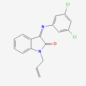 molecular formula C17H12Cl2N2O B2743642 3-(3,5-Dichlorophenyl)imino-1-prop-2-enylindol-2-one CAS No. 338414-68-9
