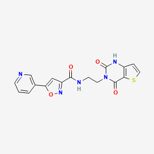 molecular formula C17H13N5O4S B2743649 N-(2-(2,4-dioxo-1,2-dihydrothieno[3,2-d]pyrimidin-3(4H)-yl)ethyl)-5-(pyridin-3-yl)isoxazole-3-carboxamide CAS No. 2034349-95-4