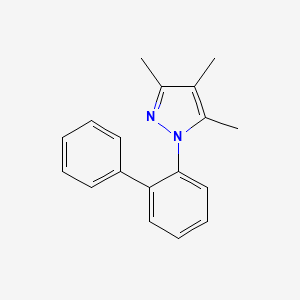 molecular formula C18H18N2 B2743651 1-[1,1'-biphenyl]-2-yl-3,4,5-trimethyl-1H-pyrazole CAS No. 956962-20-2
