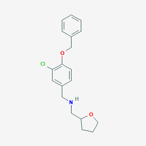 molecular formula C19H22ClNO2 B274366 N-[4-(benzyloxy)-3-chlorobenzyl]-N-(tetrahydro-2-furanylmethyl)amine 