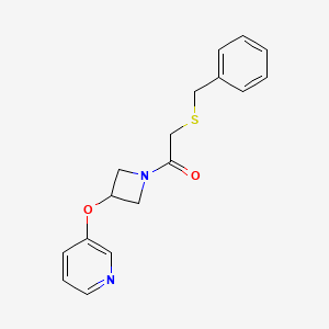 molecular formula C17H18N2O2S B2743661 2-(苄硫基)-1-(3-(吡啶-3-氧基)氮杂环丁烷-1-基)乙酮 CAS No. 1903057-53-3