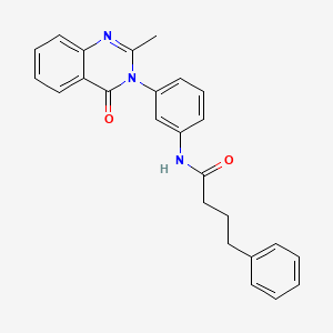 molecular formula C25H23N3O2 B2743663 N-[3-(2-methyl-4-oxoquinazolin-3-yl)phenyl]-4-phenylbutanamide CAS No. 898428-55-2