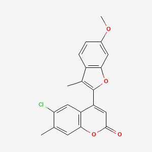 6-chloro-4-(6-methoxy-3-methyl-1-benzofuran-2-yl)-7-methyl-2H-chromen-2-one