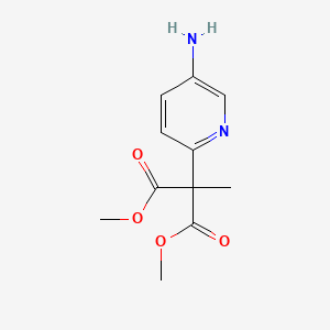 molecular formula C11H14N2O4 B2743690 Dimethyl 2-(5-amino-2-pyridinyl)-2-methylmalonate CAS No. 882747-96-8