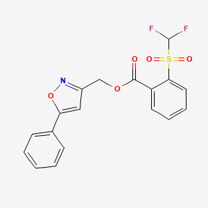(5-Phenylisoxazol-3-yl)methyl 2-((difluoromethyl)sulfonyl)benzoate