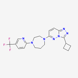 molecular formula C20H22F3N7 B2743699 3-Cyclobutyl-6-[4-[5-(trifluoromethyl)pyridin-2-yl]-1,4-diazepan-1-yl]-[1,2,4]triazolo[4,3-b]pyridazine CAS No. 2380061-06-1