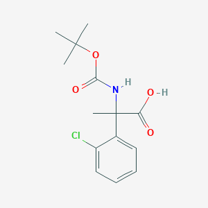 molecular formula C14H18ClNO4 B2743706 2-(2-氯苯基)-2-[(2-甲基丙酰氧基)氨基]丙酸 CAS No. 1406835-41-3