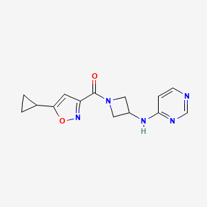 N-[1-(5-cyclopropyl-1,2-oxazole-3-carbonyl)azetidin-3-yl]pyrimidin-4-amine