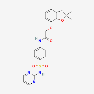 2-[(2,2-dimethyl-2,3-dihydro-1-benzofuran-7-yl)oxy]-N-{4-[(pyrimidin-2-yl)sulfamoyl]phenyl}acetamide