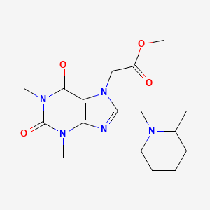 methyl {1,3-dimethyl-8-[(2-methylpiperidin-1-yl)methyl]-2,6-dioxo-1,2,3,6-tetrahydro-7H-purin-7-yl}acetate