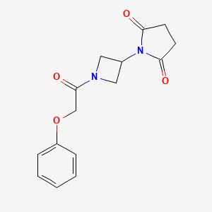 molecular formula C15H16N2O4 B2743801 1-(1-(2-Phenoxyacetyl)azetidin-3-yl)pyrrolidine-2,5-dione CAS No. 1798540-18-7