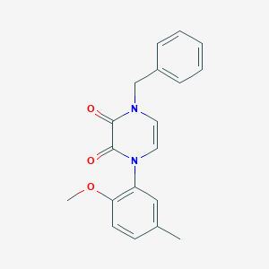 molecular formula C19H18N2O3 B2743814 1-benzyl-4-(2-methoxy-5-methylphenyl)pyrazine-2,3(1H,4H)-dione CAS No. 1226451-51-9