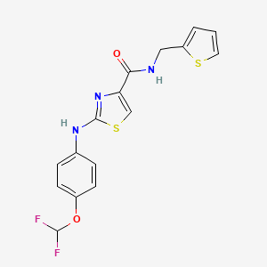 2-((4-(difluoromethoxy)phenyl)amino)-N-(thiophen-2-ylmethyl)thiazole-4-carboxamide