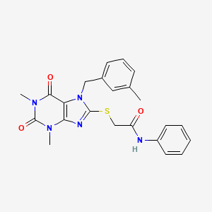 2-{[1,3-dimethyl-7-(3-methylbenzyl)-2,6-dioxo-2,3,6,7-tetrahydro-1H-purin-8-yl]sulfanyl}-N-phenylacetamide