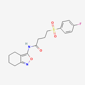 molecular formula C17H19FN2O4S B2743843 4-((4-fluorophenyl)sulfonyl)-N-(4,5,6,7-tetrahydrobenzo[c]isoxazol-3-yl)butanamide CAS No. 946247-24-1