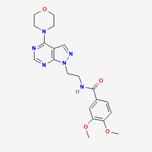 molecular formula C20H24N6O4 B2743844 3,4-二甲氧基-N-(2-(4-吗啉-1H-吡唑啉[3,4-d]嘧啶-1-基)乙基)苯甲酰胺 CAS No. 1021122-85-9