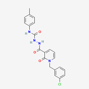 molecular formula C21H19ClN4O3 B2743846 2-(1-(3-chlorobenzyl)-2-oxo-1,2-dihydropyridine-3-carbonyl)-N-(p-tolyl)hydrazinecarboxamide CAS No. 1105205-72-8