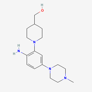 molecular formula C17H28N4O B2743848 (1-(2-Amino-5-(4-methylpiperazin-1-yl)phenyl)piperidin-4-yl)methanol CAS No. 2247849-75-6