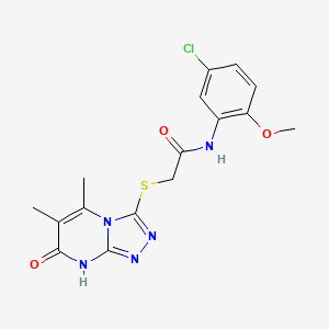 molecular formula C16H16ClN5O3S B2743849 N-(5-氯-2-甲氧基苯基)-2-((5,6-二甲基-7-氧代-7,8-二氢-[1,2,4]三嗪[4,3-a]嘧啶-3-基)硫)乙酰胺 CAS No. 891135-41-4