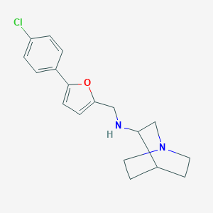 molecular formula C18H21ClN2O B274385 N-{[5-(4-chlorophenyl)furan-2-yl]methyl}-1-azabicyclo[2.2.2]octan-3-amine 