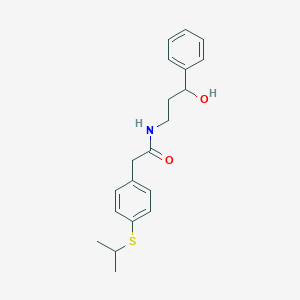 N-(3-hydroxy-3-phenylpropyl)-2-(4-(isopropylthio)phenyl)acetamide