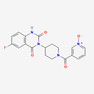 molecular formula C19H17FN4O4 B2743864 3-(4-(6-fluoro-2,4-dioxo-1,2-dihydroquinazolin-3(4H)-yl)piperidine-1-carbonyl)pyridine 1-oxide CAS No. 2034371-68-9