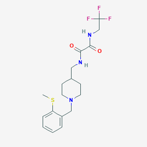 molecular formula C18H24F3N3O2S B2743868 N1-((1-(2-(甲硫基)苄基)哌啶-4-基)甲基)-N2-(2,2,2-三氟乙基)草酰胺 CAS No. 1286728-35-5