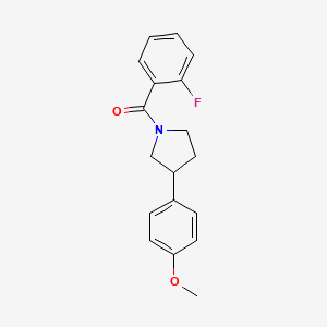 molecular formula C18H18FNO2 B2743876 (2-Fluorophenyl)(3-(4-methoxyphenyl)pyrrolidin-1-yl)methanone CAS No. 1211175-91-5