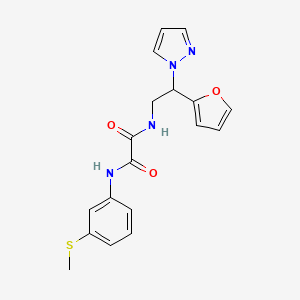 molecular formula C18H18N4O3S B2743895 N1-(2-(呋喃-2-基)-2-(1H-吡唑-1-基)乙基)-N2-(3-(甲硫基)苯基)草酰胺 CAS No. 2034255-55-3