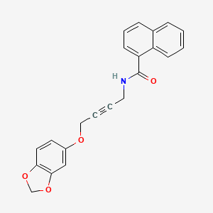 molecular formula C22H17NO4 B2743897 N-(4-(benzo[d][1,3]dioxol-5-yloxy)but-2-yn-1-yl)-1-naphthamide CAS No. 1448132-36-2