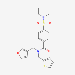 molecular formula C21H24N2O4S2 B2743900 4-(N,N-diethylsulfamoyl)-N-(furan-3-ylmethyl)-N-(thiophen-2-ylmethyl)benzamide CAS No. 1428350-51-9