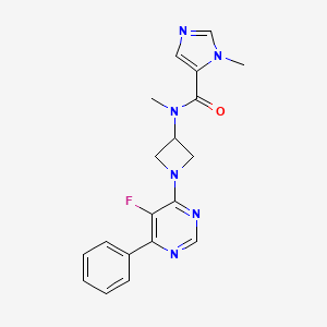 molecular formula C19H19FN6O B2743902 N-[1-(5-Fluoro-6-phenylpyrimidin-4-yl)azetidin-3-yl]-N,3-dimethylimidazole-4-carboxamide CAS No. 2380079-45-6