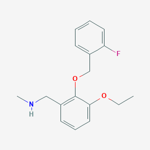 molecular formula C17H20FNO2 B274391 N-{3-ethoxy-2-[(2-fluorobenzyl)oxy]benzyl}-N-methylamine 