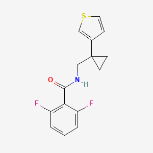 molecular formula C15H13F2NOS B2743913 2,6-Difluoro-N-[(1-thiophen-3-ylcyclopropyl)methyl]benzamide CAS No. 2415532-60-2