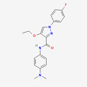 molecular formula C20H21FN4O2 B2743918 N-(4-(dimethylamino)phenyl)-4-ethoxy-1-(4-fluorophenyl)-1H-pyrazole-3-carboxamide CAS No. 1171717-89-7