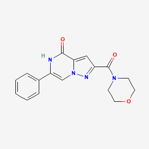molecular formula C17H16N4O3 B2743920 2-(morpholin-4-ylcarbonyl)-6-phenylpyrazolo[1,5-a]pyrazin-4(5H)-one CAS No. 2108262-71-9