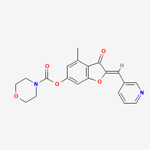 (2Z)-4-methyl-3-oxo-2-(pyridin-3-ylmethylidene)-2,3-dihydro-1-benzofuran-6-yl morpholine-4-carboxylate