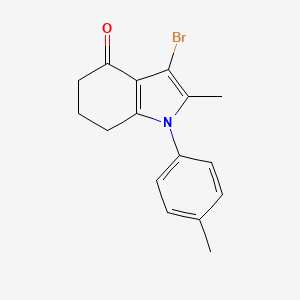molecular formula C16H16BrNO B2743939 3-bromo-2-methyl-1-(4-methylphenyl)-4,5,6,7-tetrahydro-1H-indol-4-one CAS No. 327082-74-6