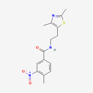 molecular formula C15H17N3O3S B2743940 N-[2-(2,4-dimethyl-1,3-thiazol-5-yl)ethyl]-4-methyl-3-nitrobenzamide CAS No. 873010-77-6