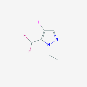 molecular formula C6H7F2IN2 B2743944 5-(difluoromethyl)-1-ethyl-4-iodo-1H-pyrazole CAS No. 1856032-78-4