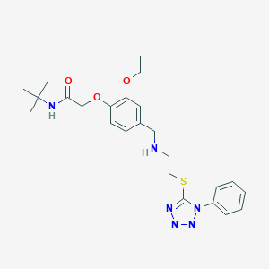 molecular formula C24H32N6O3S B274395 N-tert-butyl-2-{2-ethoxy-4-[({2-[(1-phenyl-1H-tetrazol-5-yl)sulfanyl]ethyl}amino)methyl]phenoxy}acetamide 