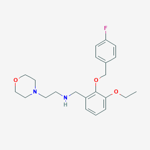 molecular formula C22H29FN2O3 B274396 N-{3-ethoxy-2-[(4-fluorobenzyl)oxy]benzyl}-2-(morpholin-4-yl)ethanamine 