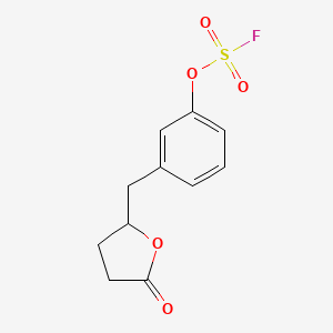 molecular formula C11H11FO5S B2743962 2-[(3-Fluorosulfonyloxyphenyl)methyl]-5-oxooxolane CAS No. 2411199-18-1